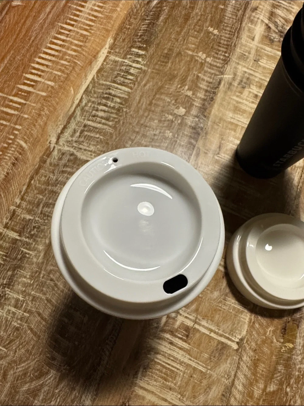 Starbucks Black Cups with White Lids - Stackable Party Drinkware-6 Total